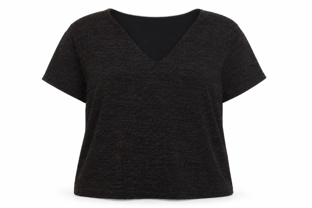 Front view of Berkertex women’s multicoloured basic blouse, size UK 18