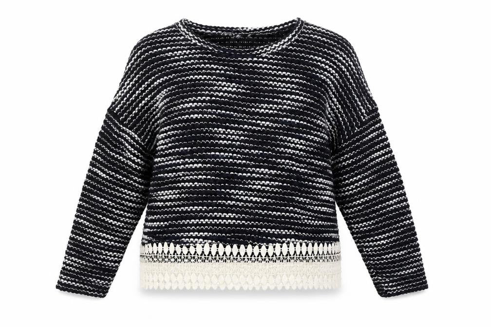 Front view of Atmosphere women’s multicoloured jumper, size UK 10