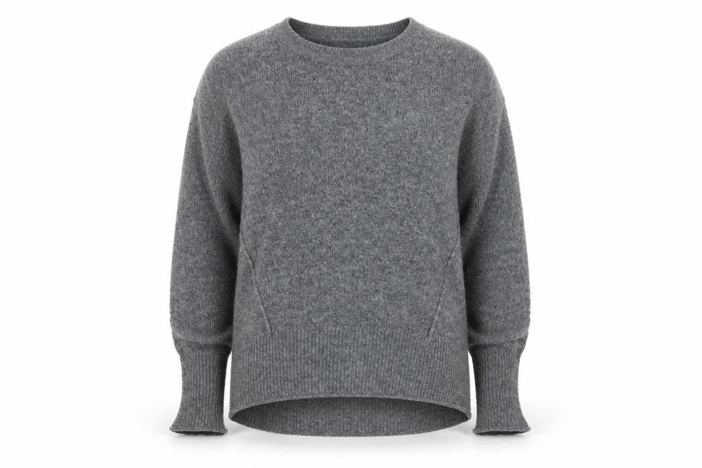 Front view of H&M men’s grey jumper, size L