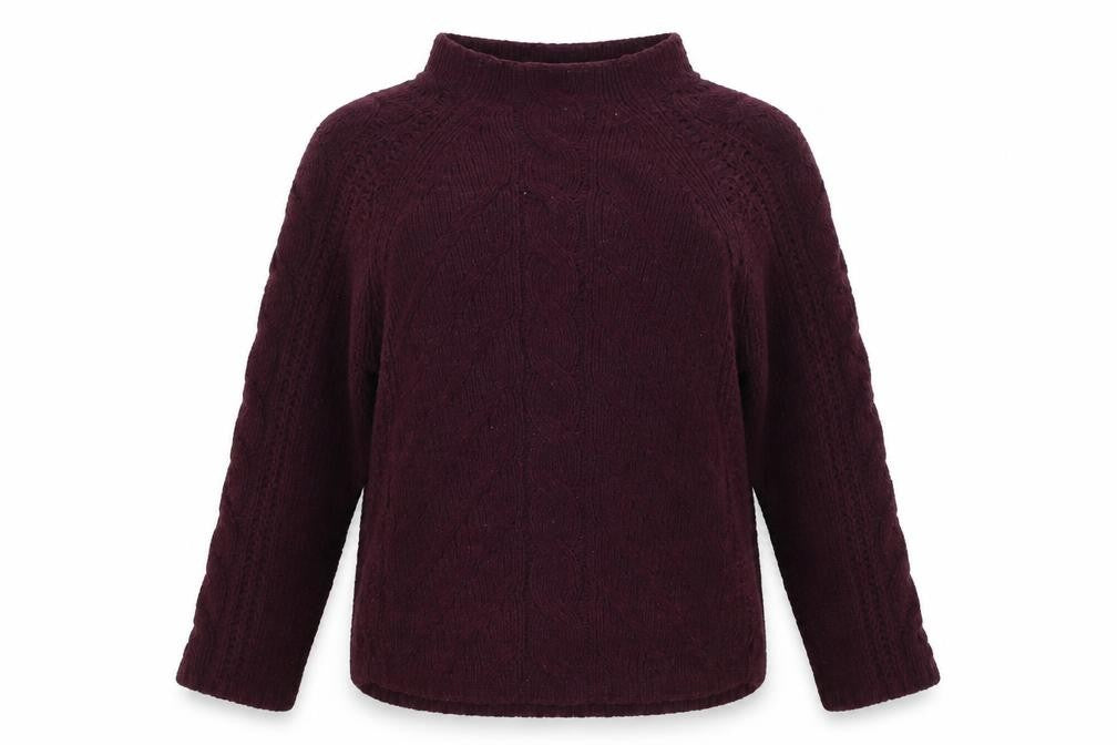 Front view of Marks & Spencer women’s purple striped jumper, size M