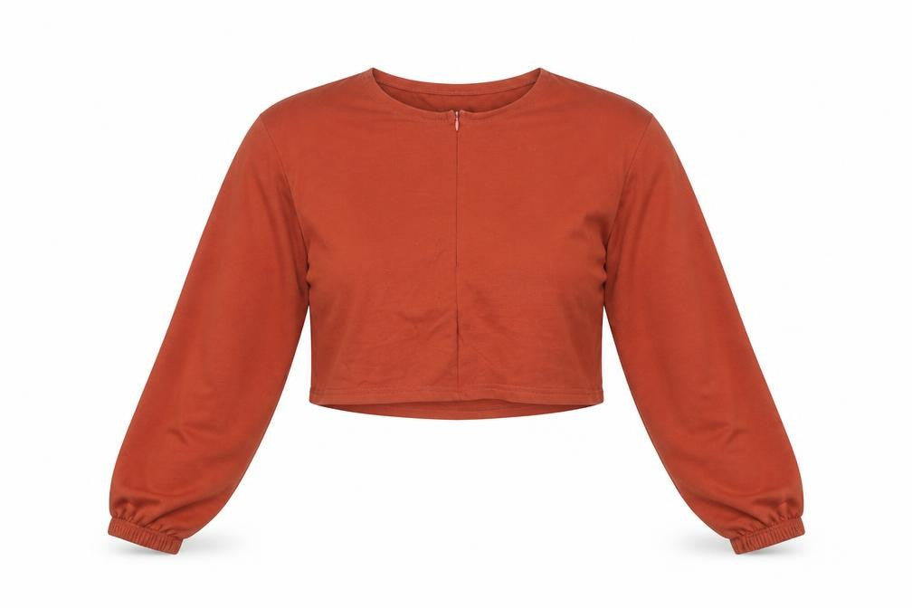 Front view of SHEIN women’s orange jumper, size S