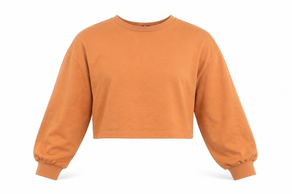 Front view of Tu women’s orange jumper, size UK 14