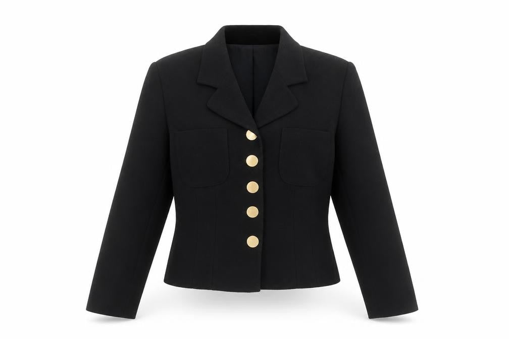 Front view of Wallis women’s black jacket, size UK 10