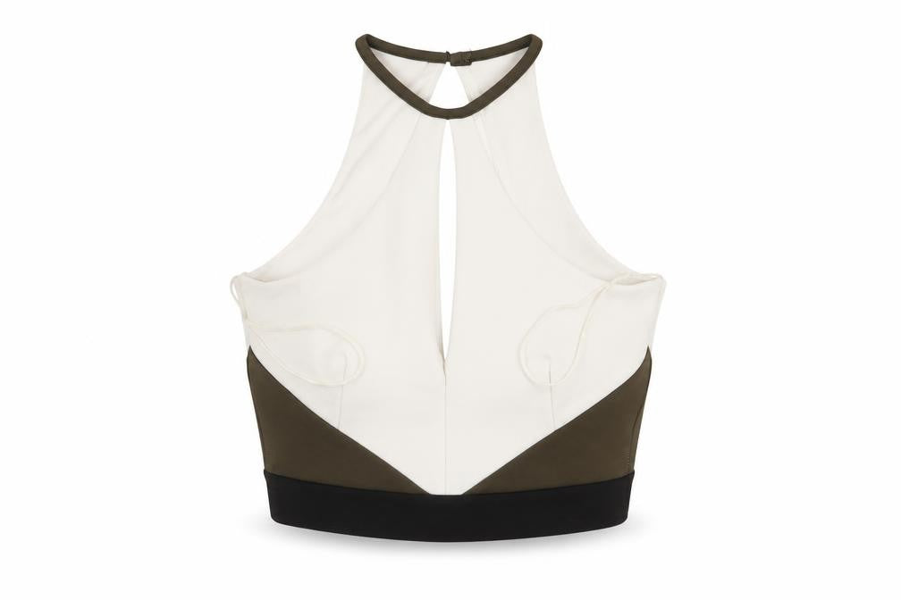 Front view of Boohoo women’s white basic blouse, size UK 8