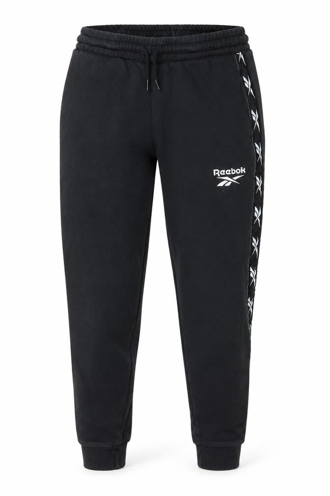 Front view of Reebok women’s black trousers, size S, 28-inch leg