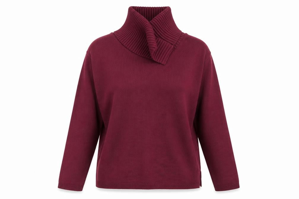 Front view of V-Eve women’s purple knit jumper, size M