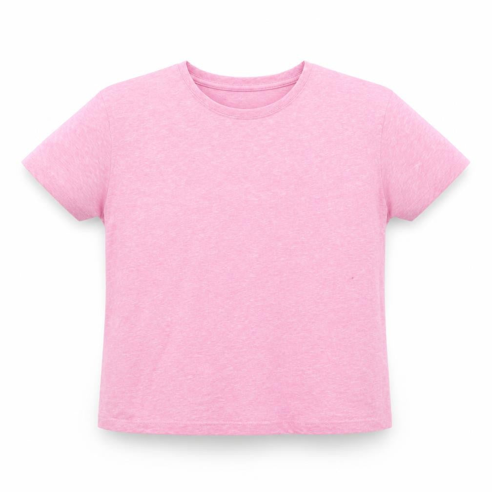 Front view of Tu girls’ pink basic t-shirt, size 12, years