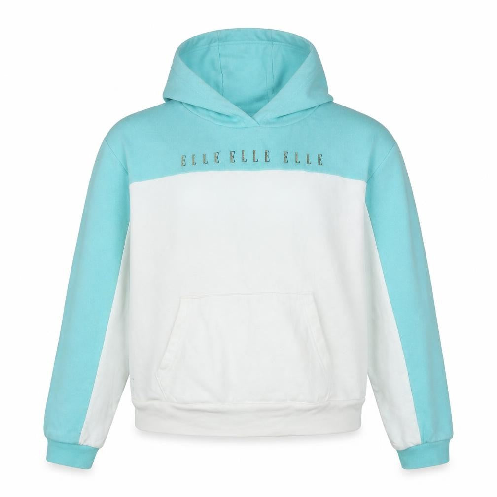 ELLE Girls Blue Colourblock  Pullover Hoodie Size 12-13 Years