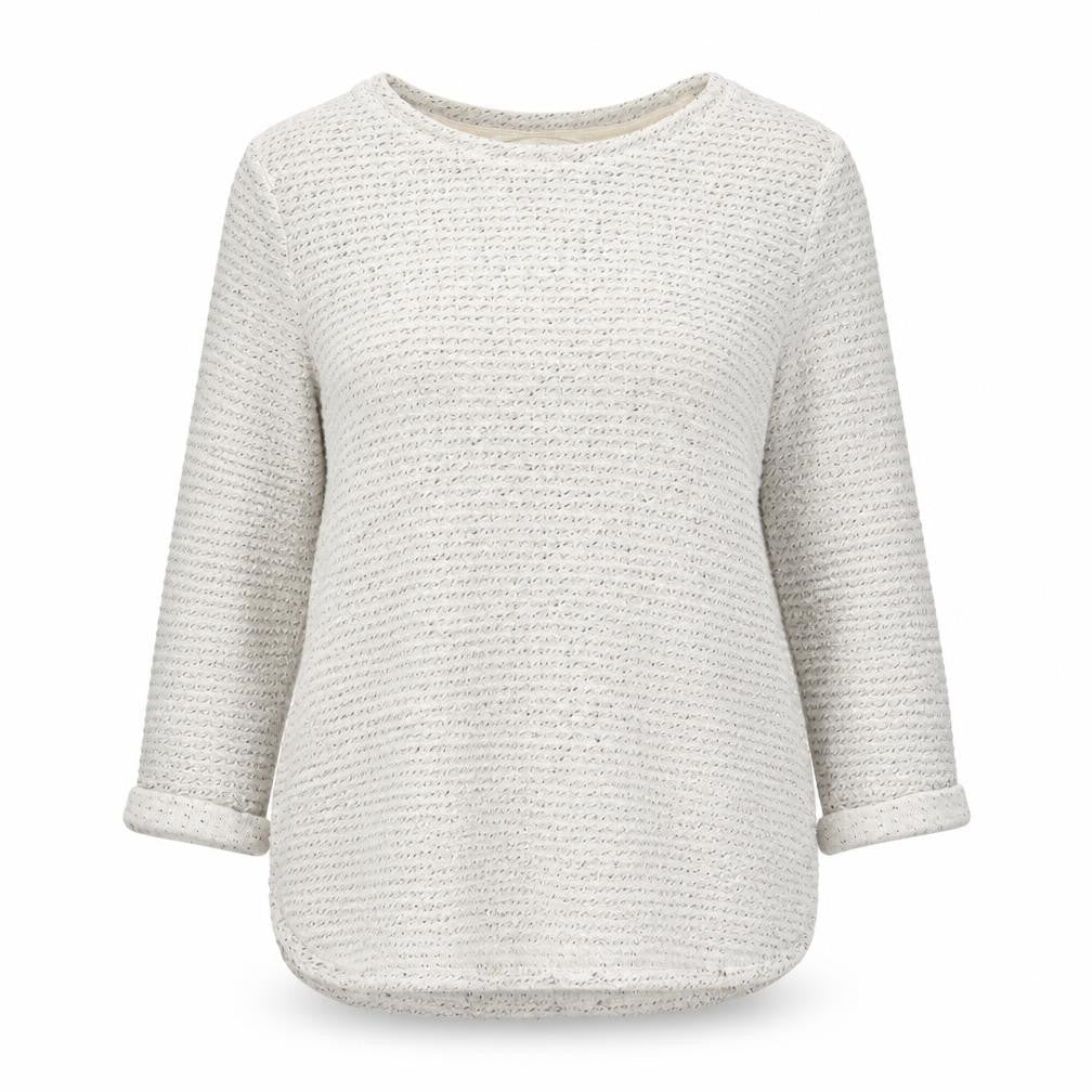Front view of H&M women’s white knit jumper, size XS