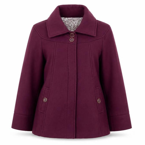 Anne De Lancay Womens Purple   Pea Coat Coat Size 14