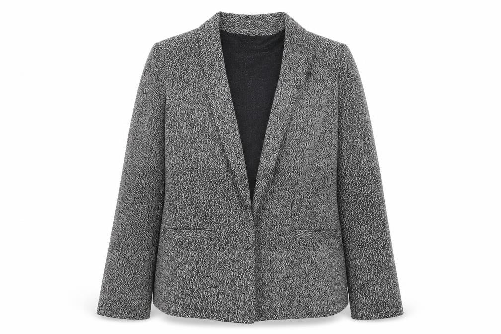 Front view of Marks & Spencer women’s grey jacket, size UK 14