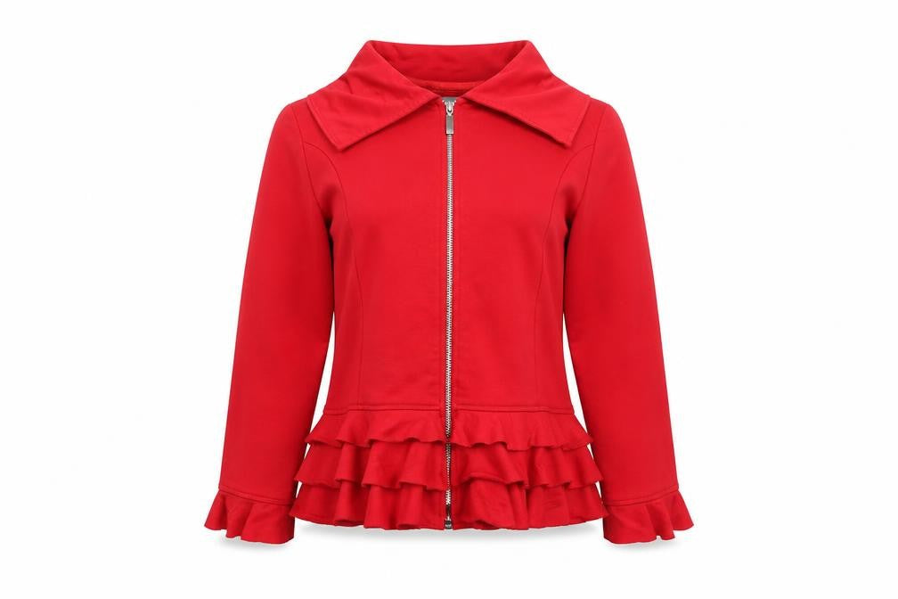 Front view of Per Una women’s red jacket coat, size L