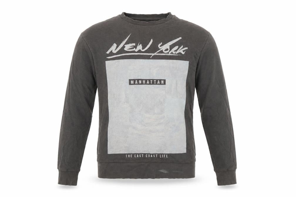 Front view of Twisted Soul men’s brown jumper, size M
