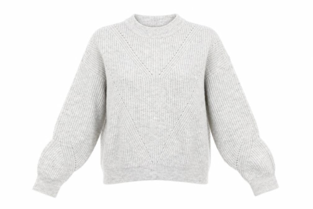 Front view of Primark women’s grey jumper, size UK 14