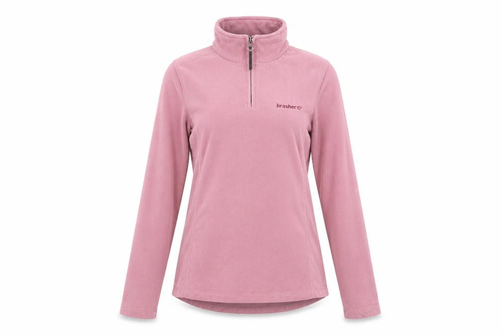 Front view of brasher women’s pink jumper, size UK 8