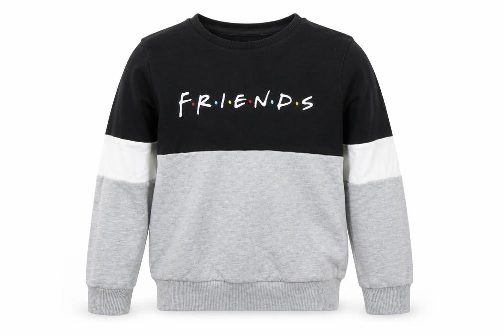 Front view of friends boys’ multicoloured jumper, size 9-10, years