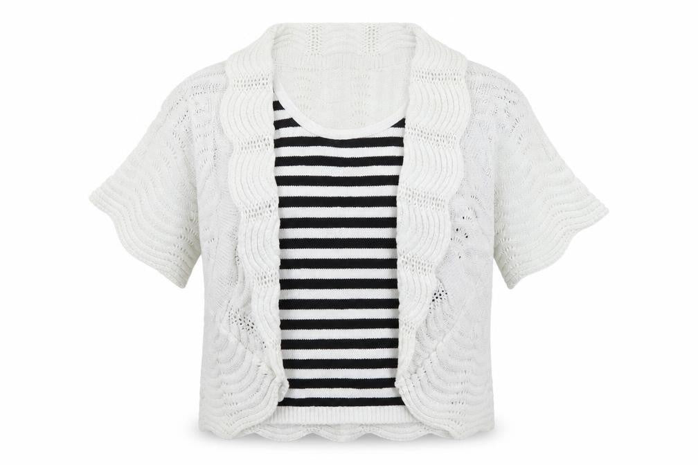 Front view of Glimpse Design women’s white basic blouse, size L