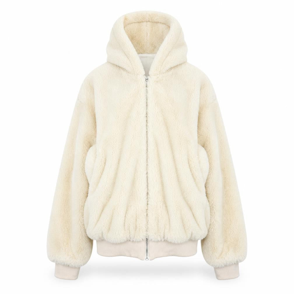 Front view of Topshop women’s beige overcoat coat, size XS