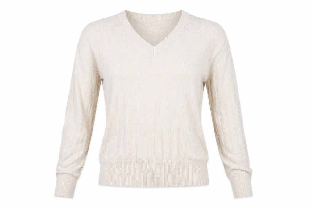 Front view of Marks & Spencer women’s beige basic blouse, size M