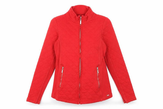 Front view of Dash women’s red jacket, size UK 12
