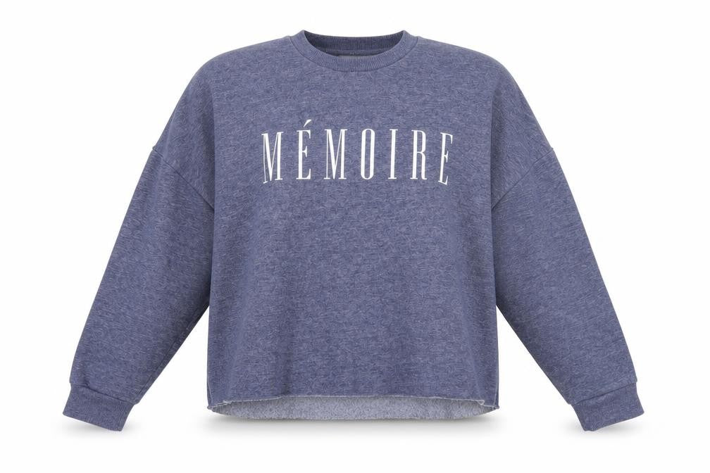 Front view of Primark women’s blue pullover sweatshirt, size M