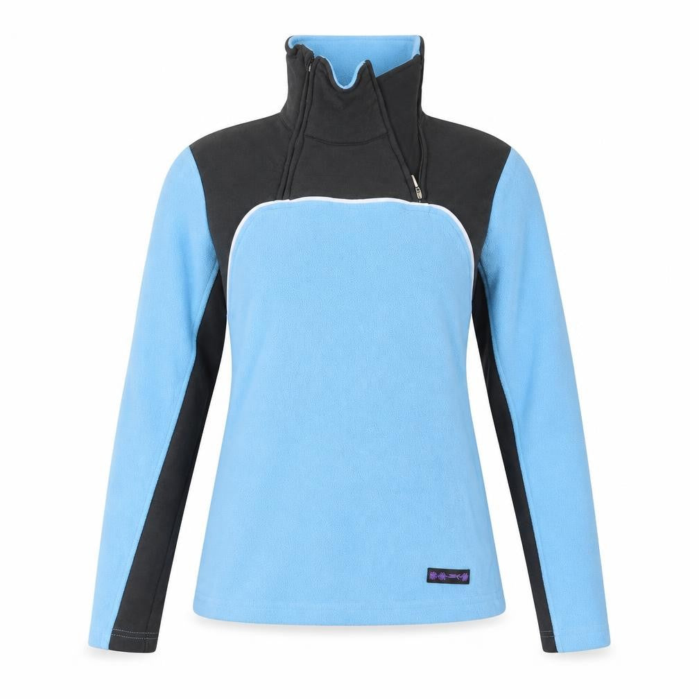 Front view of Crane Sports women’s blue jumper, size S