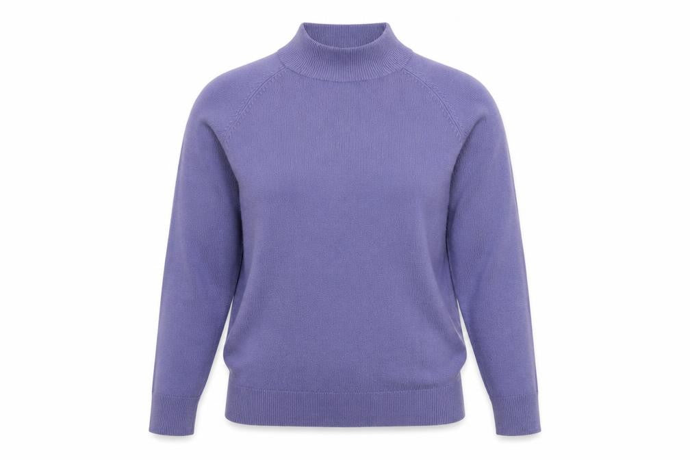 Front view of BHS women’s purple knit jumper, size UK 10