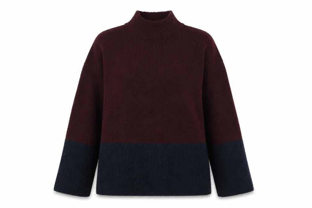 Front view of Papaya women’s purple knit jumper, size S