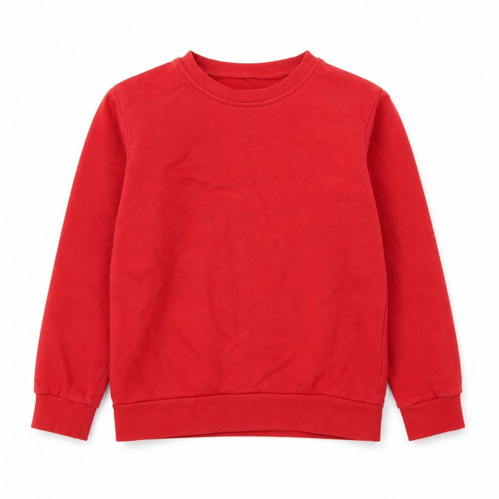 Front view of George boys’ red pullover sweatshirt, size 10-11, years