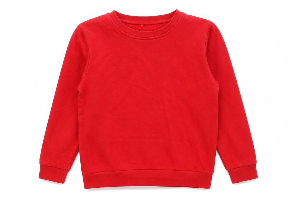 Front view of George boys’ red pullover sweatshirt, size 10-11, years