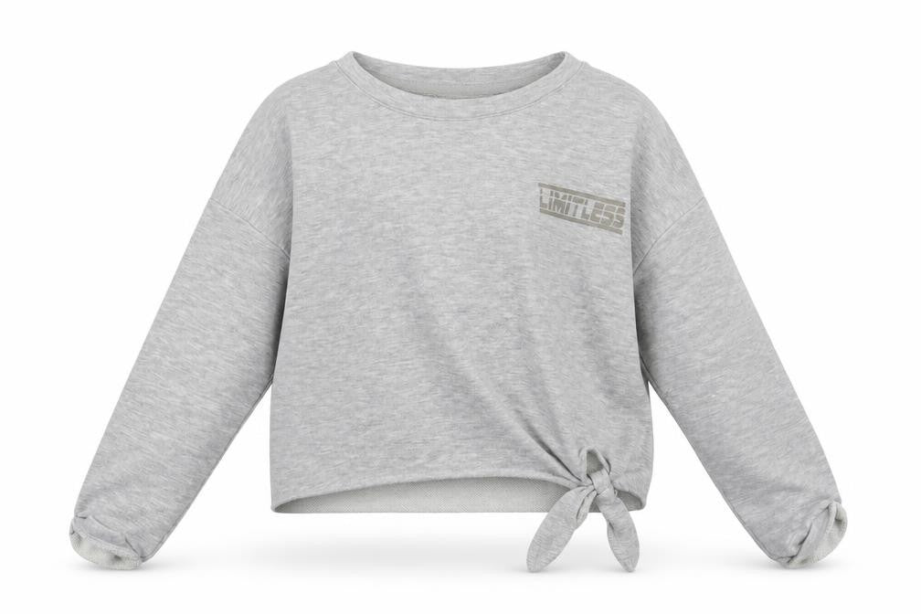 Front view of Young Dimension girls’ grey jumper, size 9-10, years - cropped