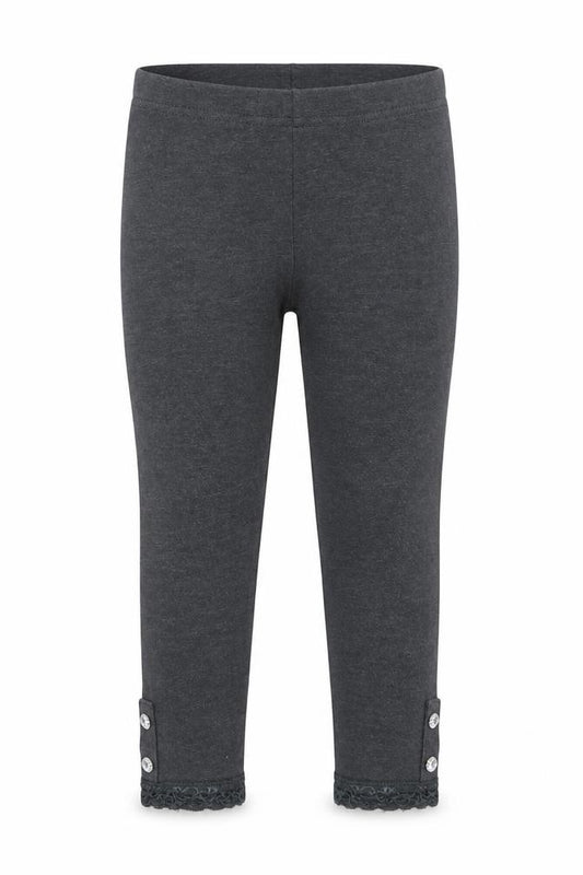 Front view of Next girls’ grey jegging trousers, size 6, years - inside leg 16-inch