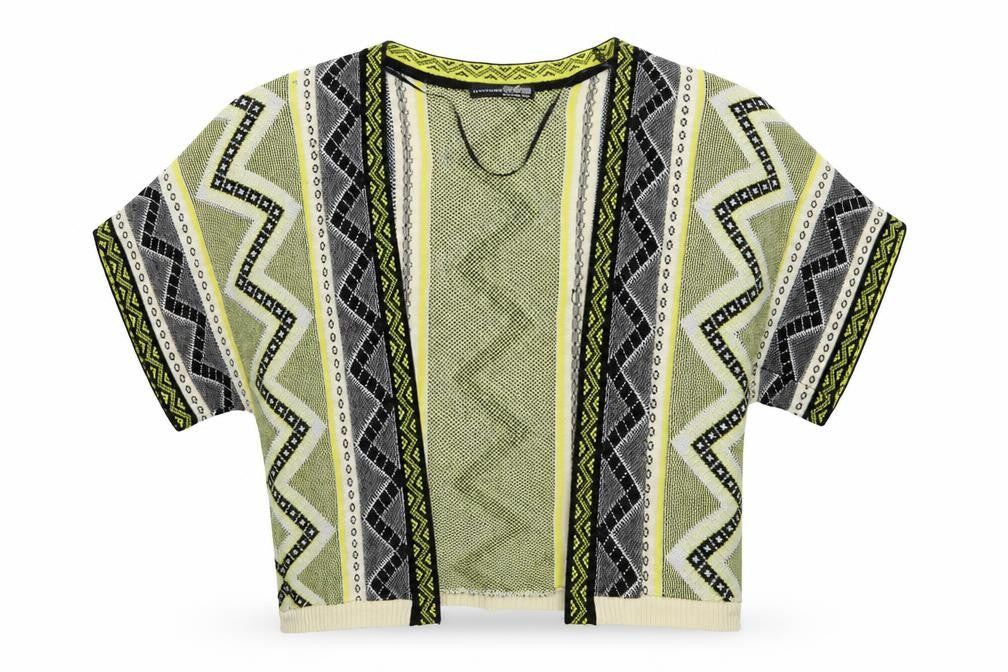 Front view of Atmosphere women’s multicoloured argyle/diamond wrap jumper, size UK 10