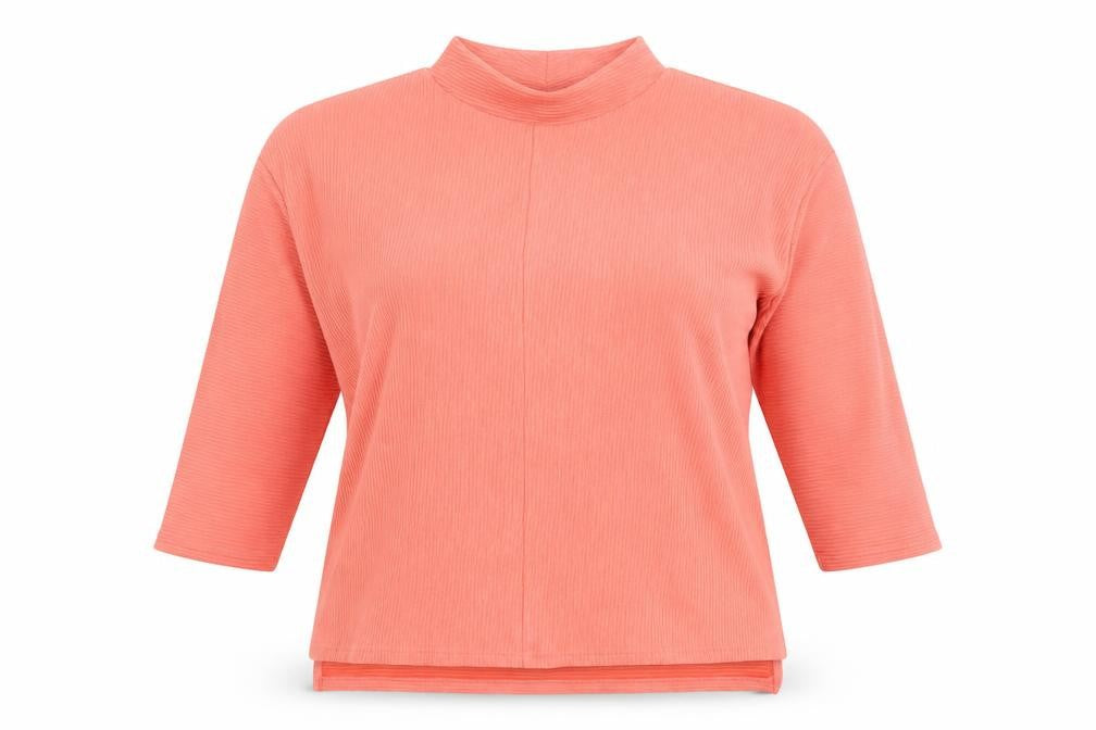 Front view of Nutmeg women’s orange pullover sweatshirt, size UK 10