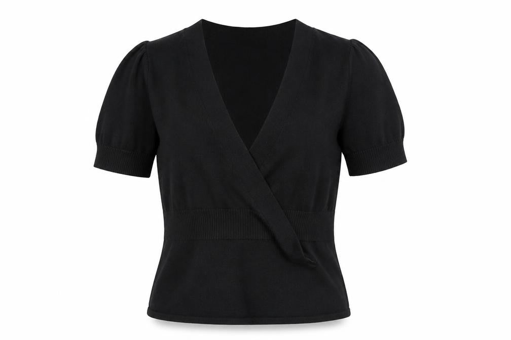 M&Co Womens Black   Wrap Jumper Size M