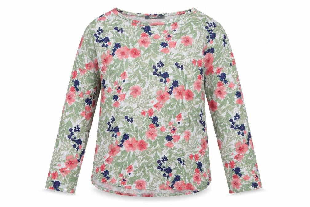 Front view of Nutmeg women’s multicoloured floral knit jumper, size UK 8