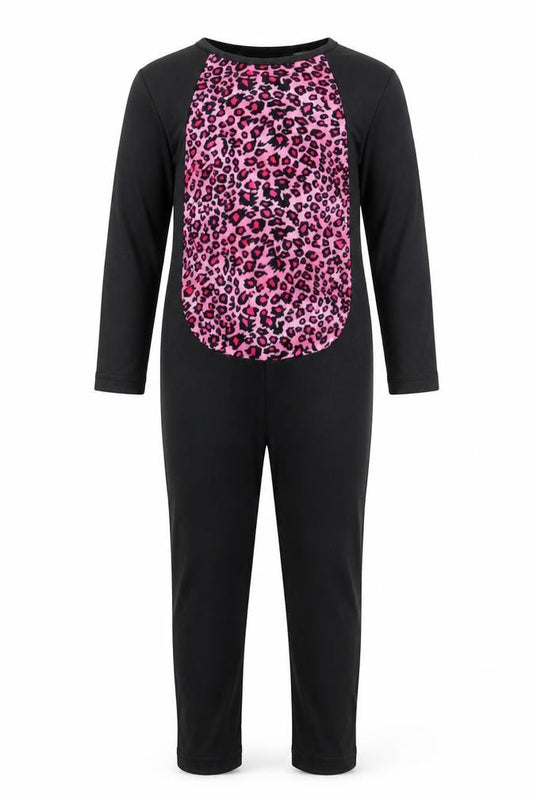 Preworn Girls Black Animal Print  Coverall One-Piece Size 2-3 Years L14 in - Halloween