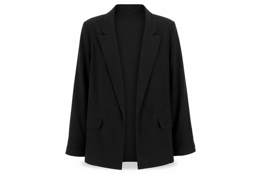 Front view of Primark women’s black overcoat coat, size UK 6