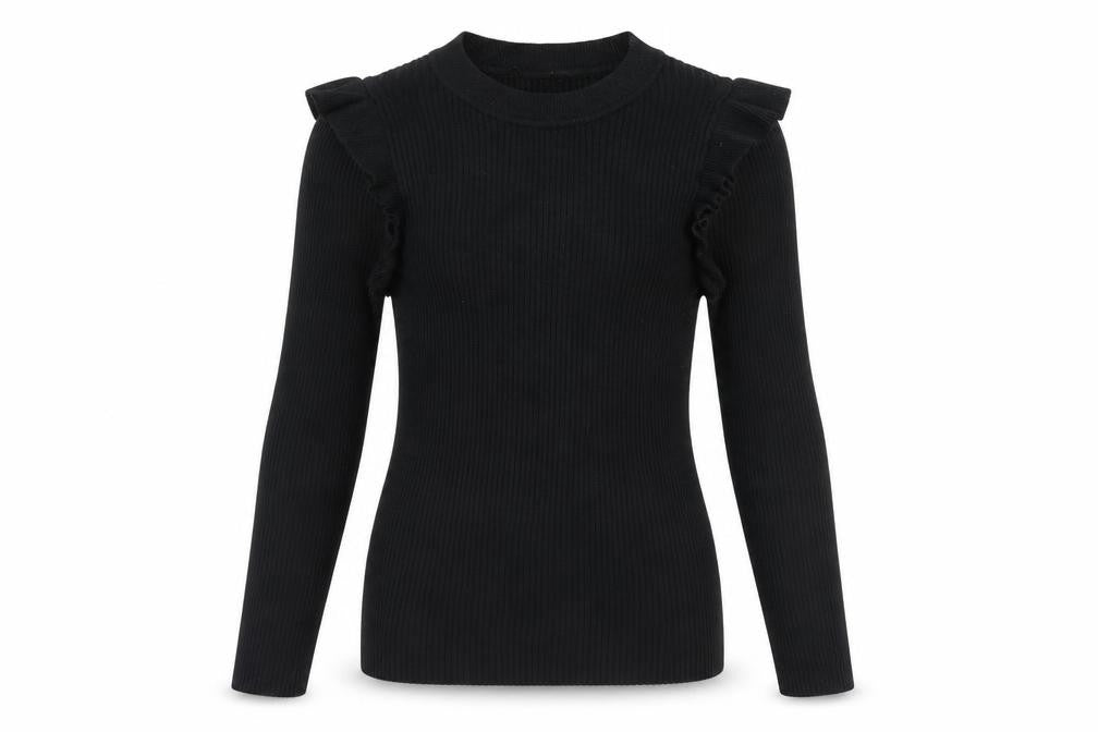 Front view of New Look women’s black jumper, size UK 12