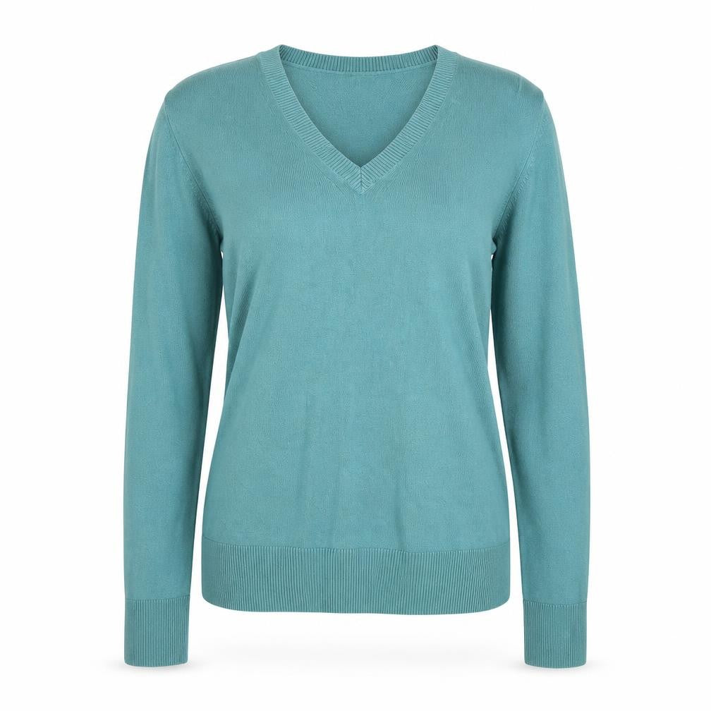 Front view of mexy women’s green jumper, size S