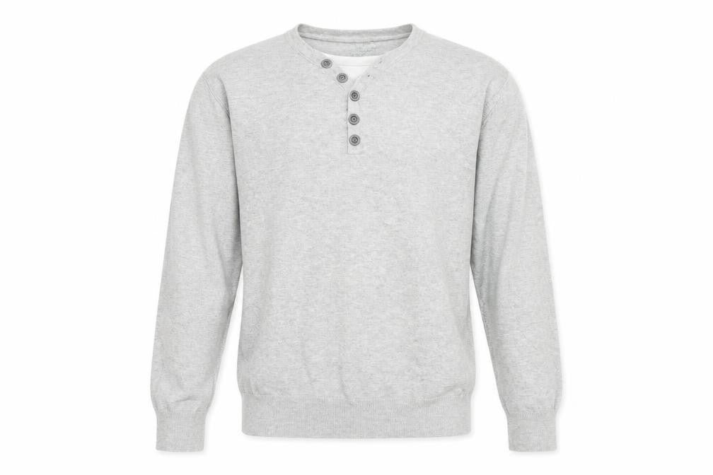 Front view of River Island men’s grey jumper, size M