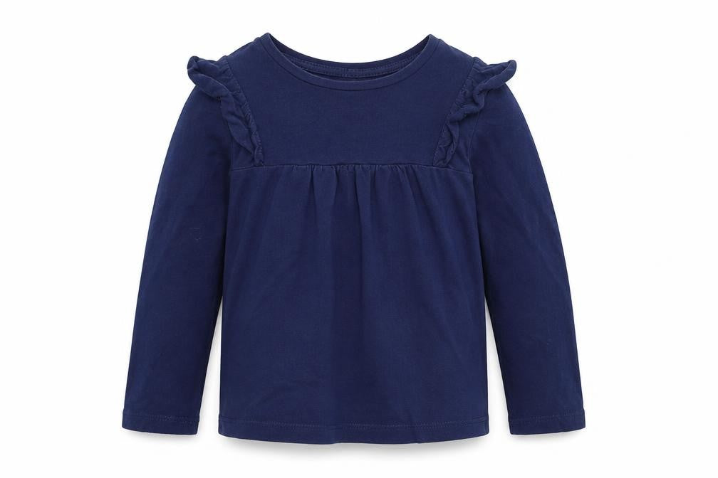 Front view of Mothercare boys’ blue jersey basic t-shirt, size 4-5, years