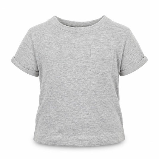 Front view of Next boys’ grey jersey basic t-shirt, size 3-6, months
