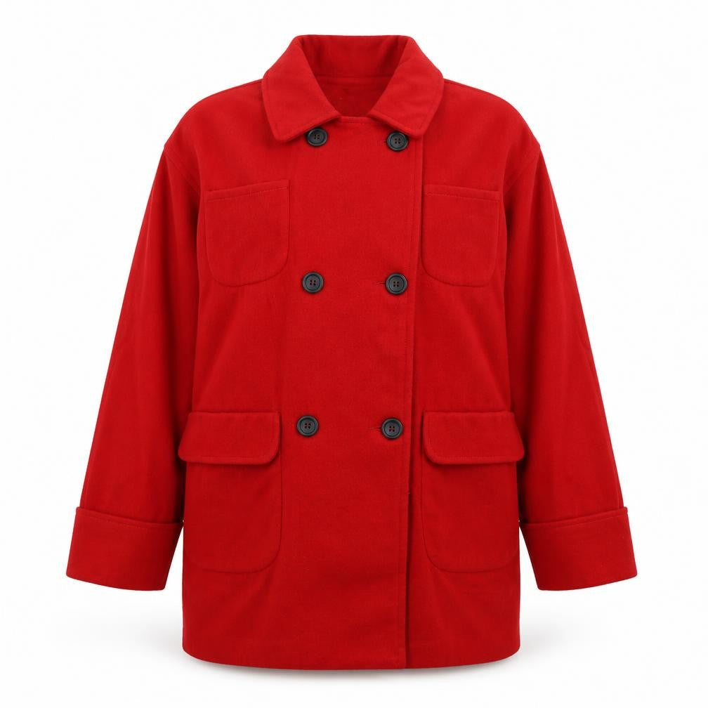 Front view of Nicole women’s red jacket coat, size XL