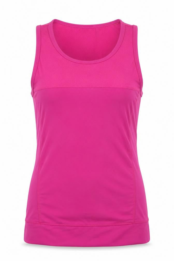 Front view of ASOS women’s pink jersey tank, size UK 8