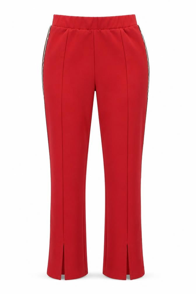 Front view of ASOS women’s red trousers, size UK 8, 30-inch leg