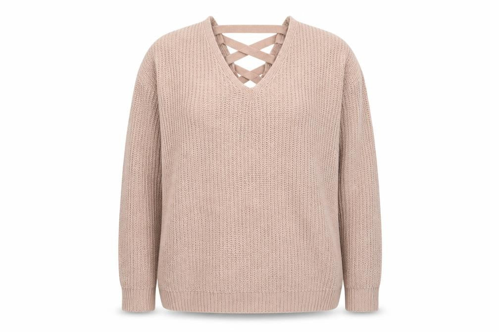 Front view of Peacocks women’s pink knit jumper, size S, - oversized