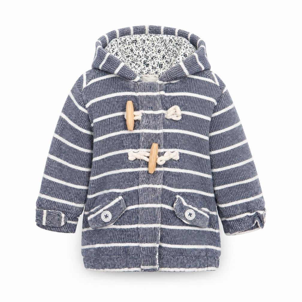 Front view of Next girls’ multicoloured striped cardigan jumper, size 3-6, months