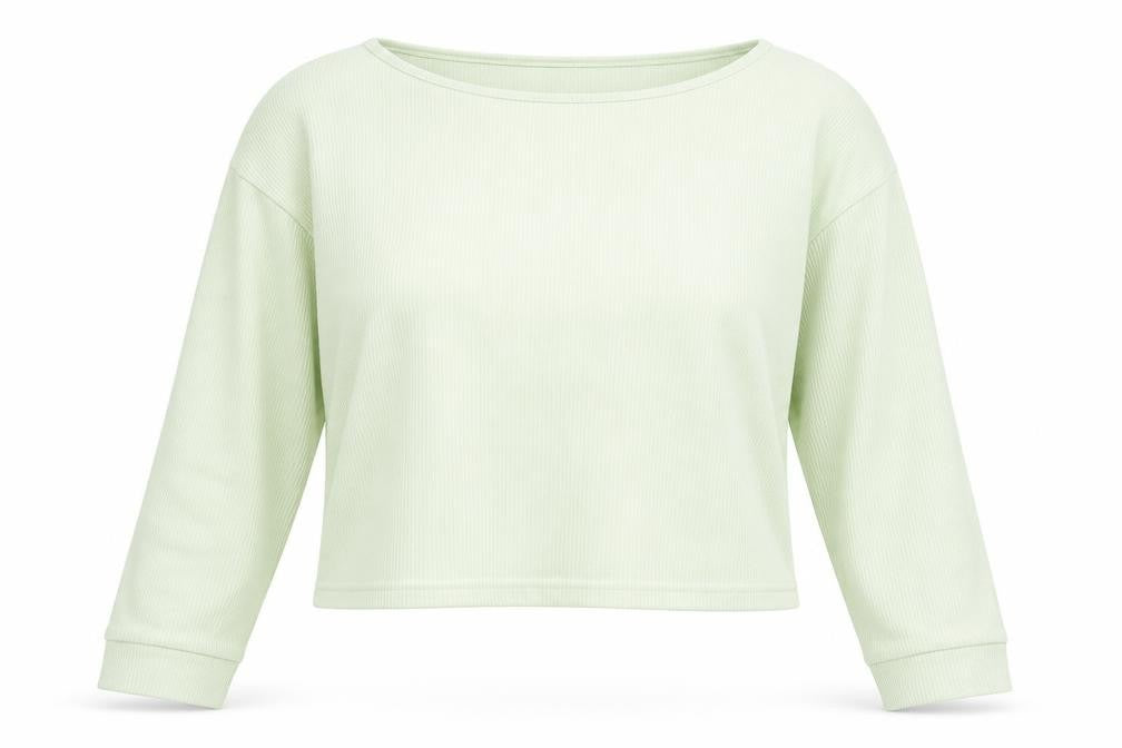 Front view of Nasty Gal women’s green basic t-shirt, size UK 12