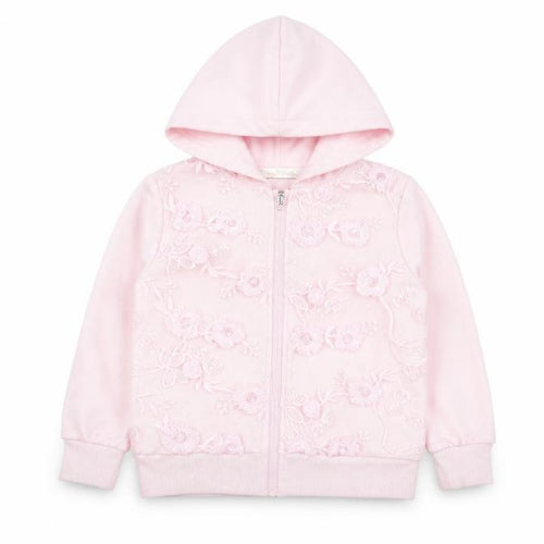 happy house Girls Pink Floral  Full Zip Jumper Size 6-7 Years